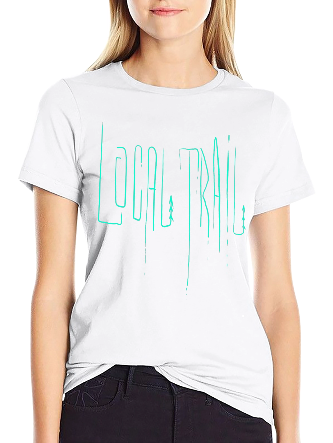Local Trail Graphic Print Mens Black T-Shirt
