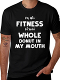 Funny Fitness Donut T-Shirt - Mens Black Tee