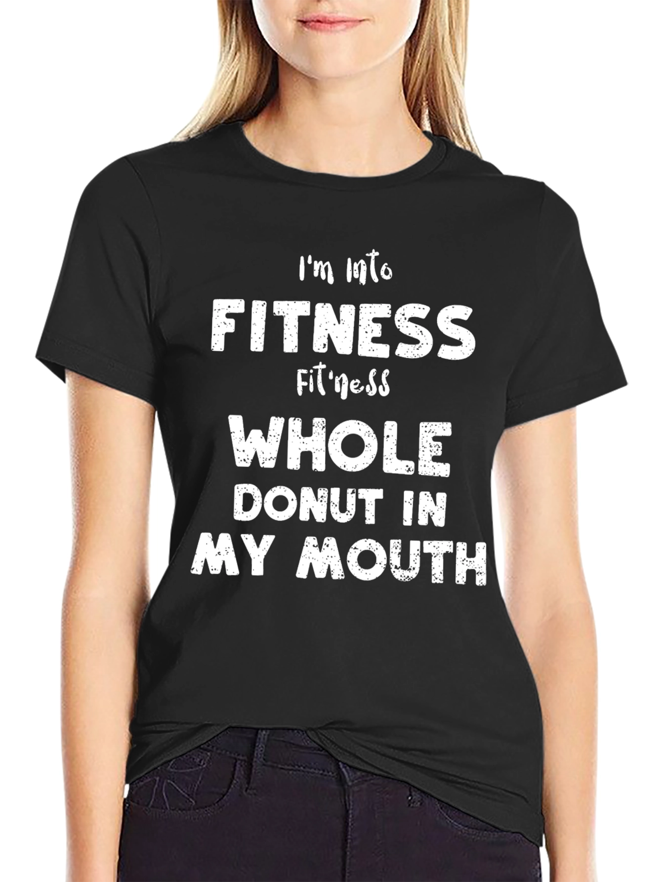 Funny Fitness Donut T-Shirt - Mens Black Tee