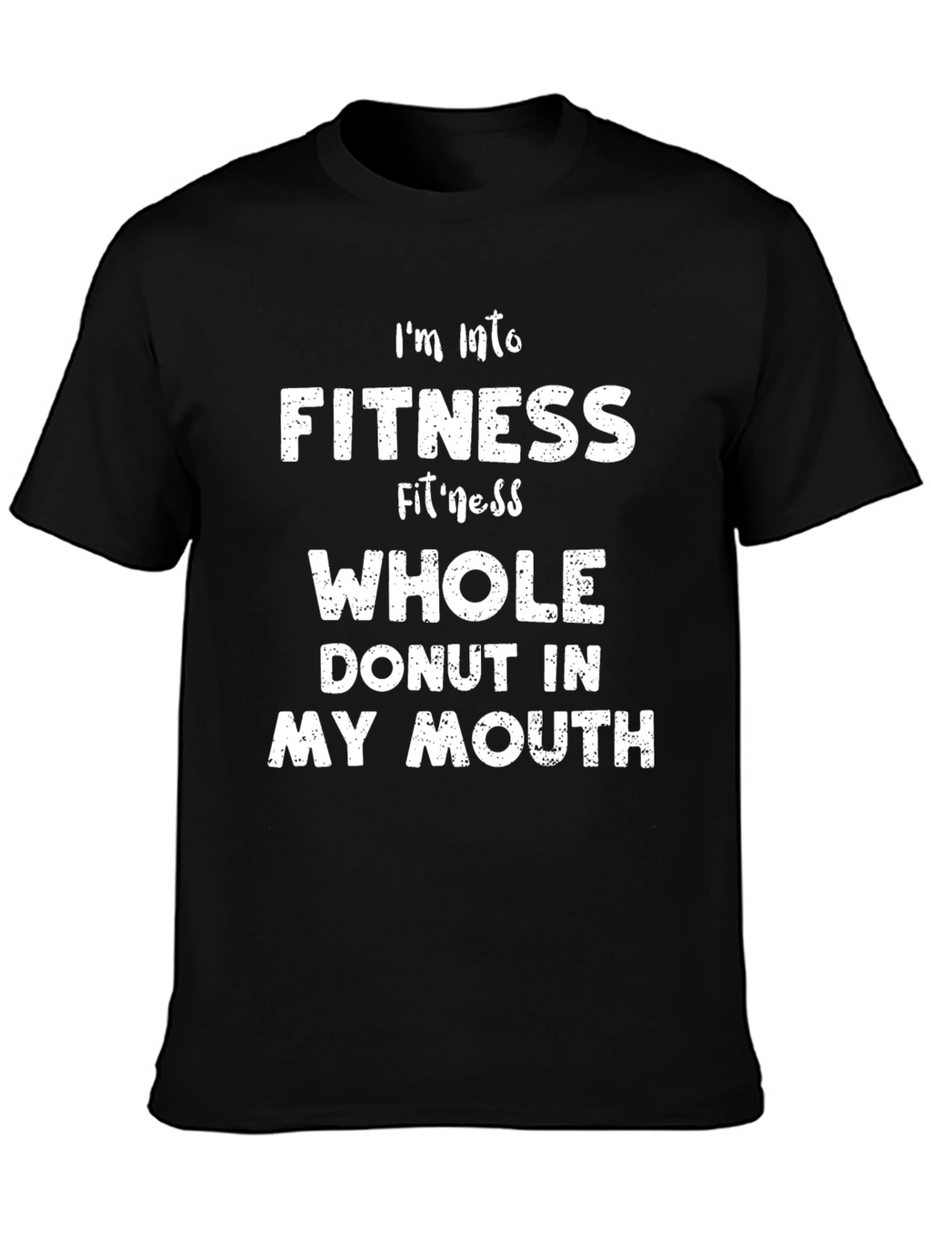 Funny Fitness Donut T-Shirt - Mens Black Tee