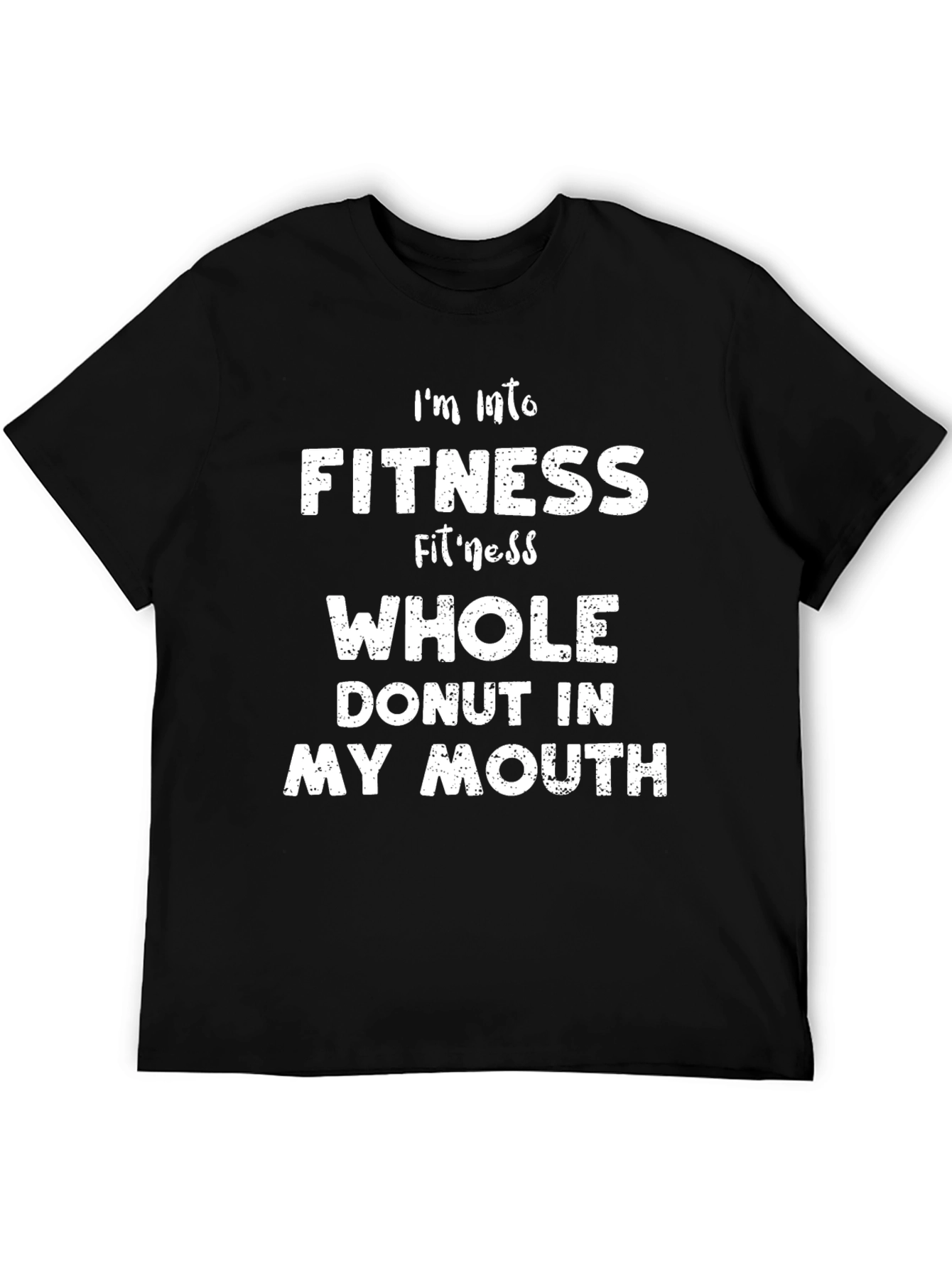 Funny Fitness Donut T-Shirt - Mens Black Tee