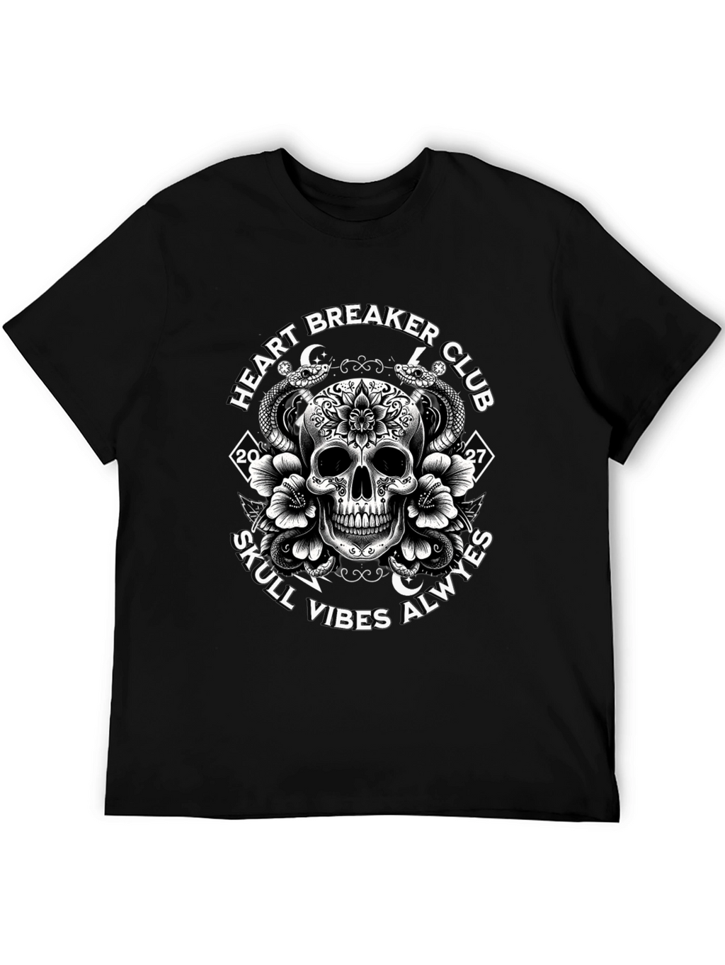 Heart Breaker Skull Vibes Graphic Tee
