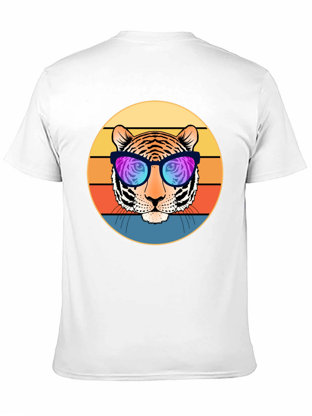 Cool Tiger Retro Sunset Graphic T-Shirt