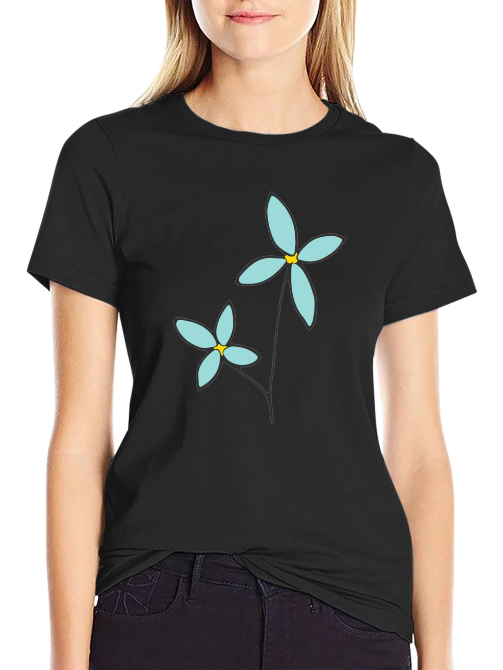 Floral Graphic Print Crew Neck T-Shirt