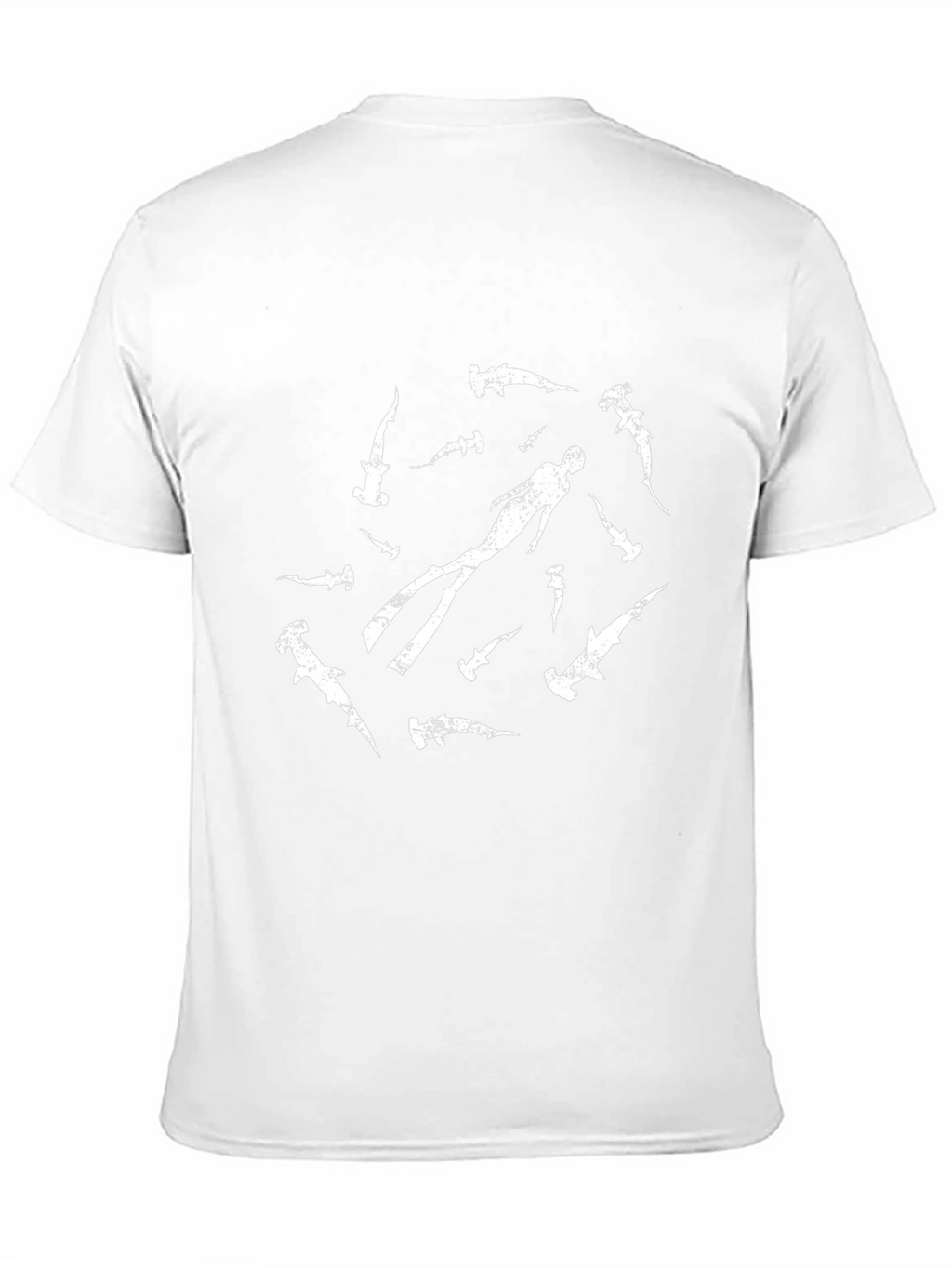 Hammerhead Shark Diver T-Shirt - Black Cotton