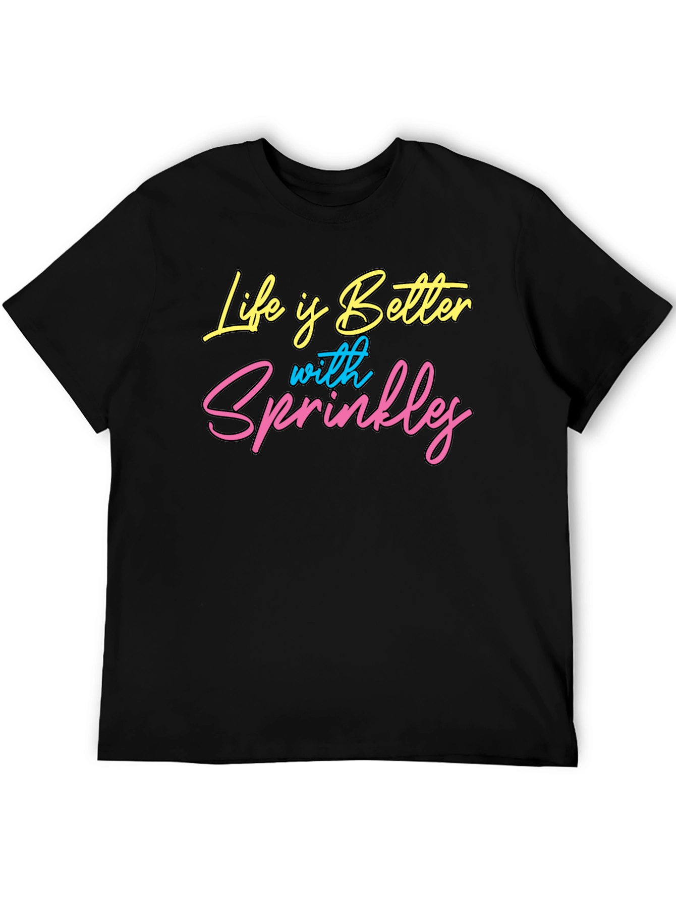 Life is Better with Sprinkles Black Graphic Tee