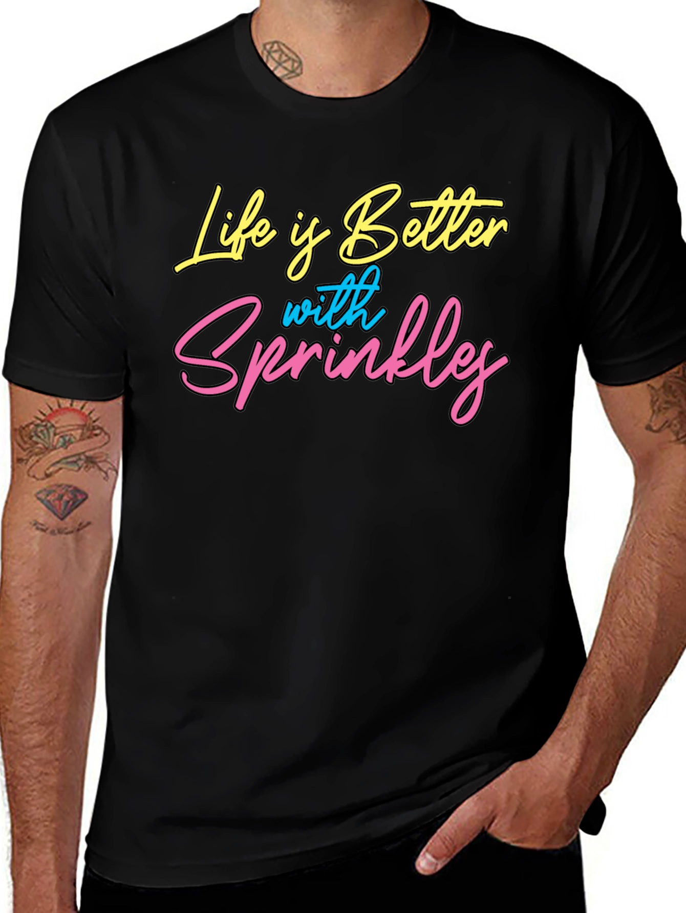 Life is Better with Sprinkles Black Graphic Tee
