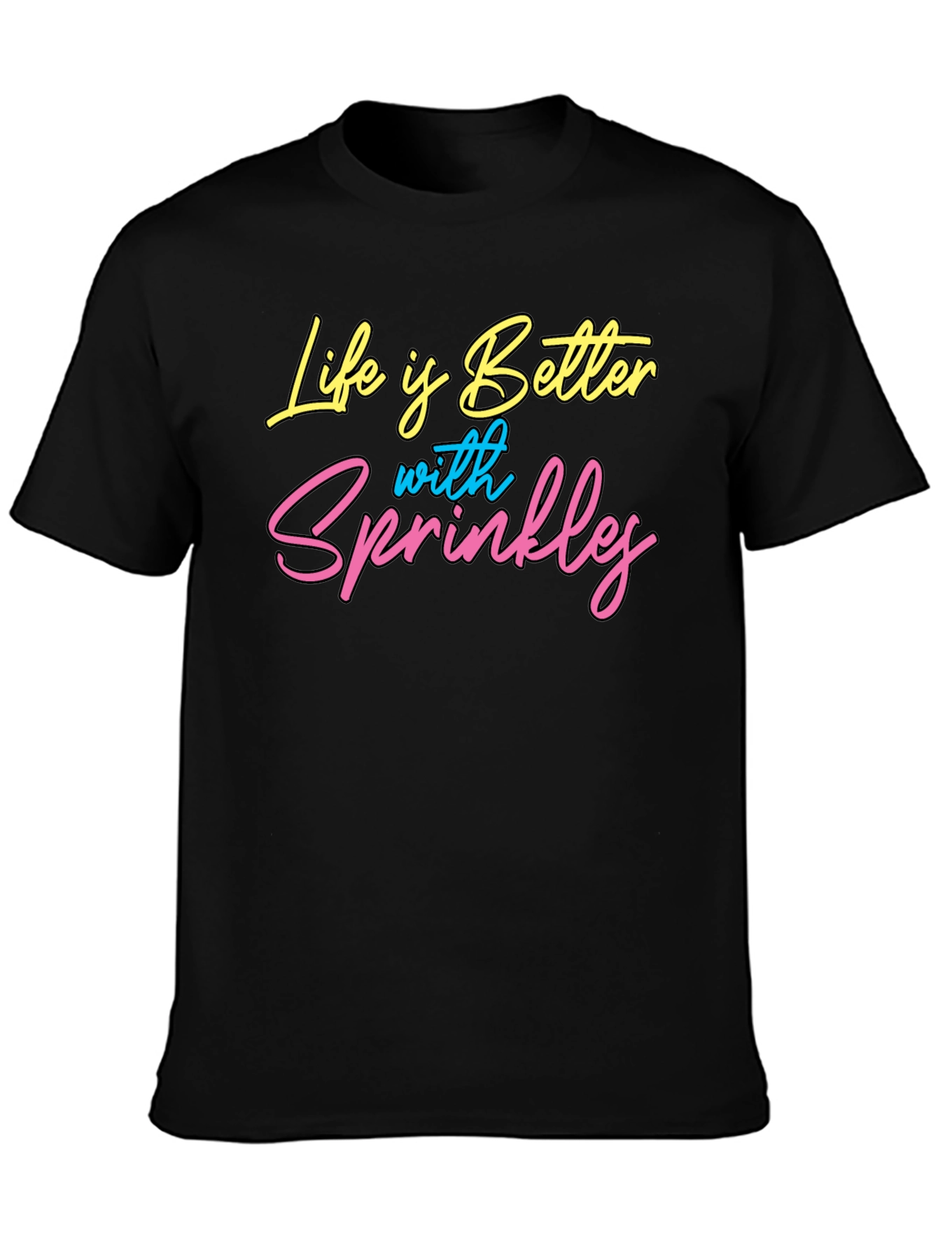 Life is Better with Sprinkles Black Graphic Tee