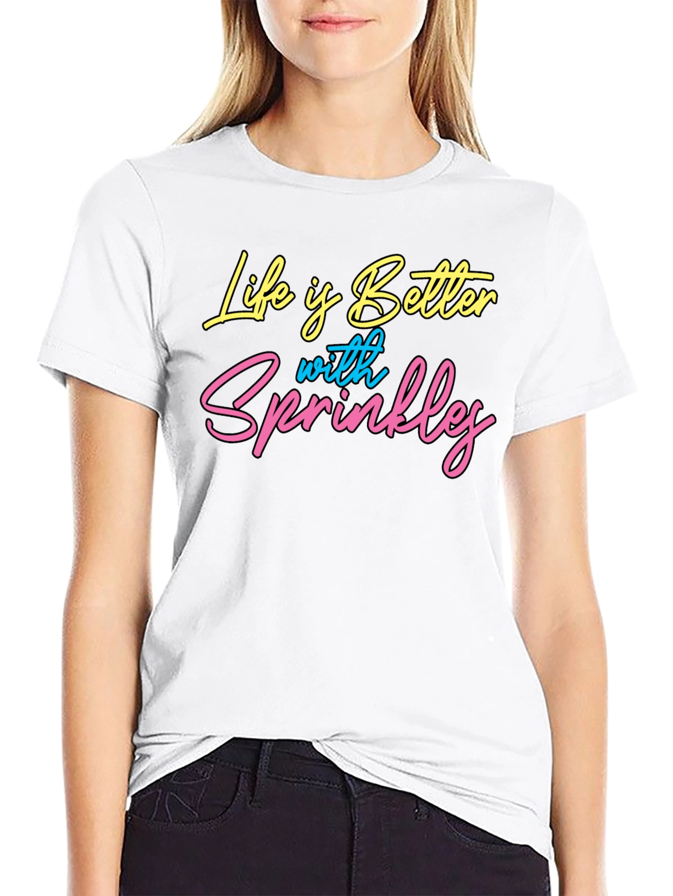 Life is Better with Sprinkles Black Graphic Tee