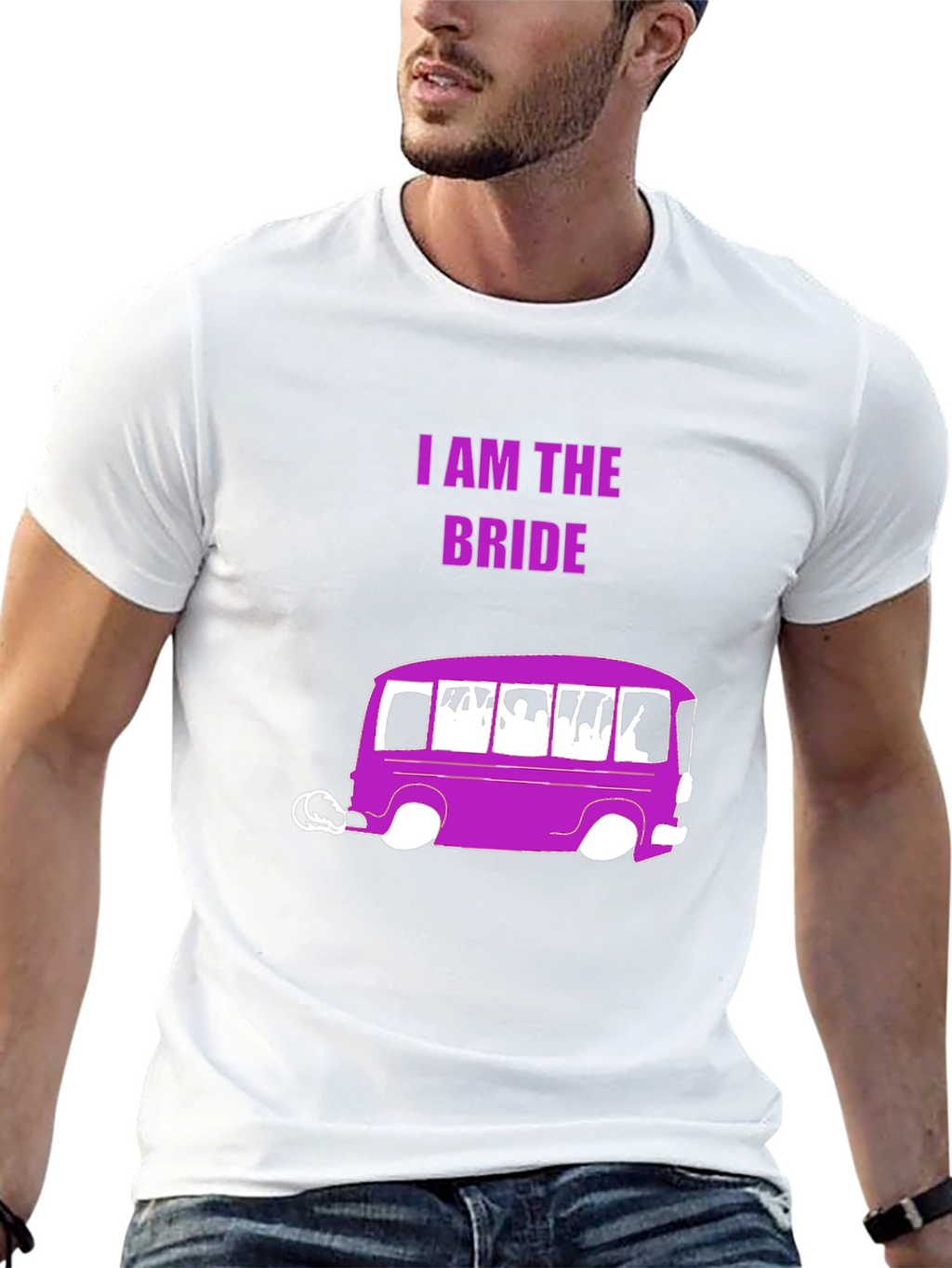 I am the Bride T-Shirt: Purple Party Bus Design
