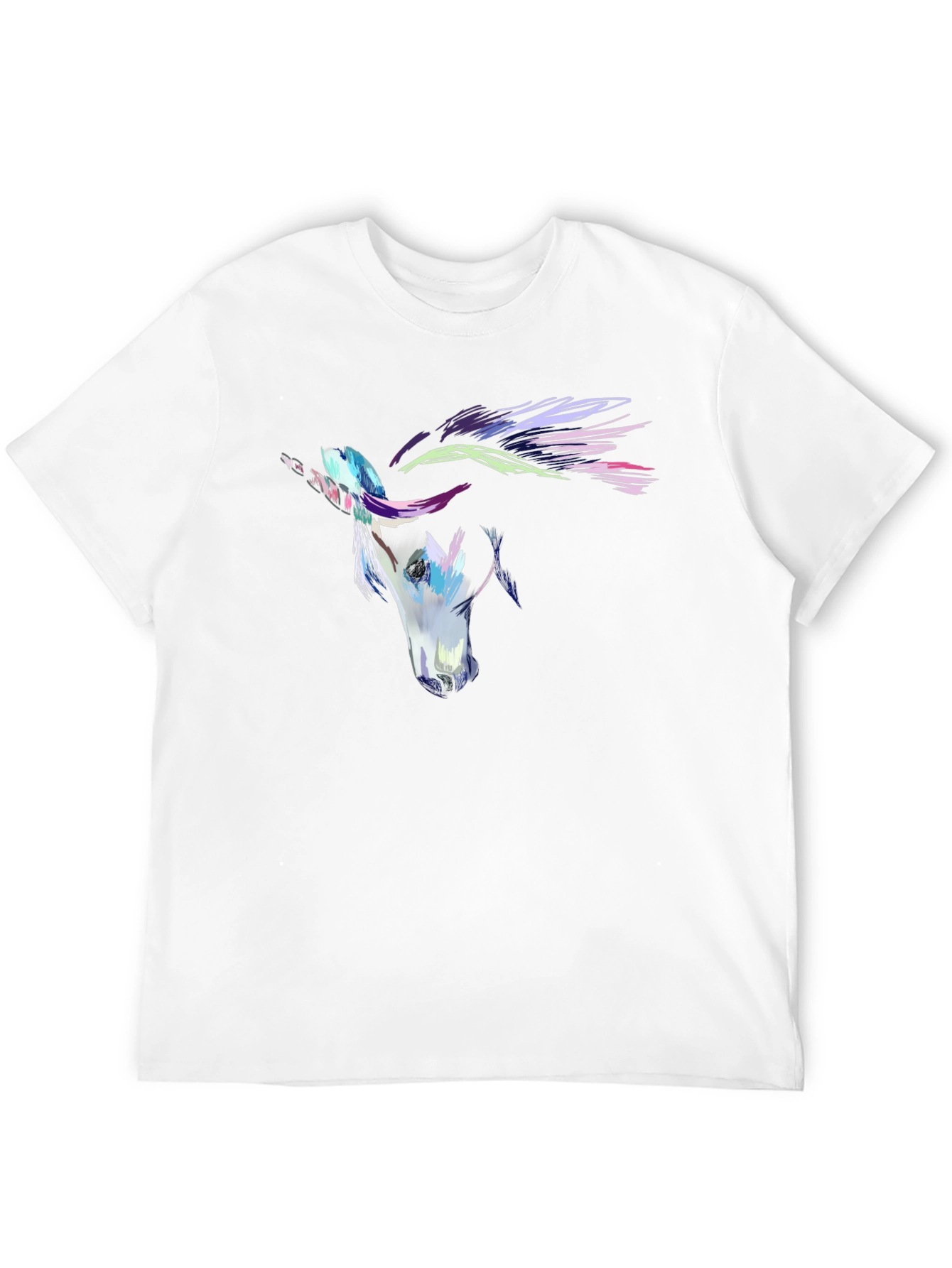 Abstract Horse Graphic Mens Black T-Shirt