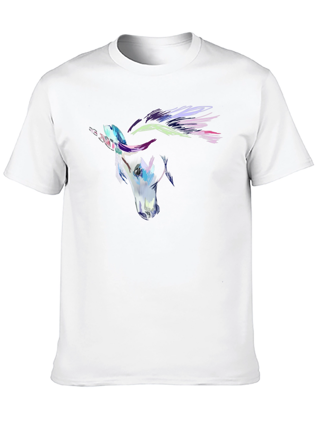 Abstract Horse Graphic Mens Black T-Shirt