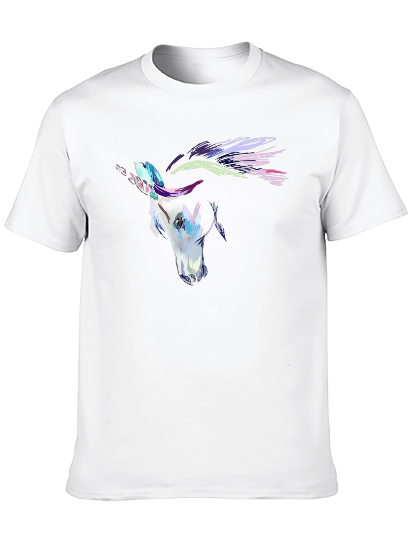 Abstract Horse Graphic Mens Black T-Shirt