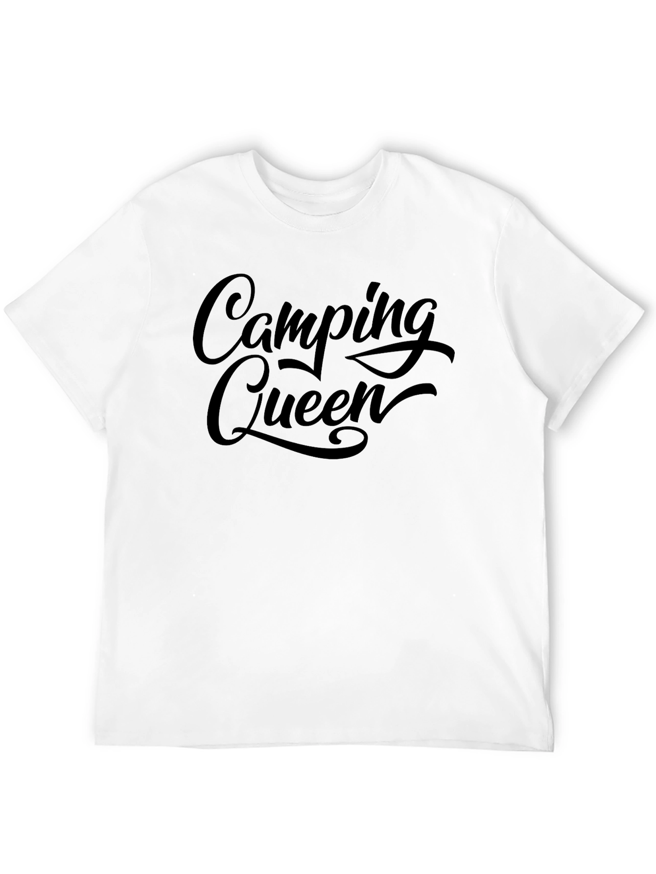 Camping Queen Graphic Tee - Black Cotton T-Shirt