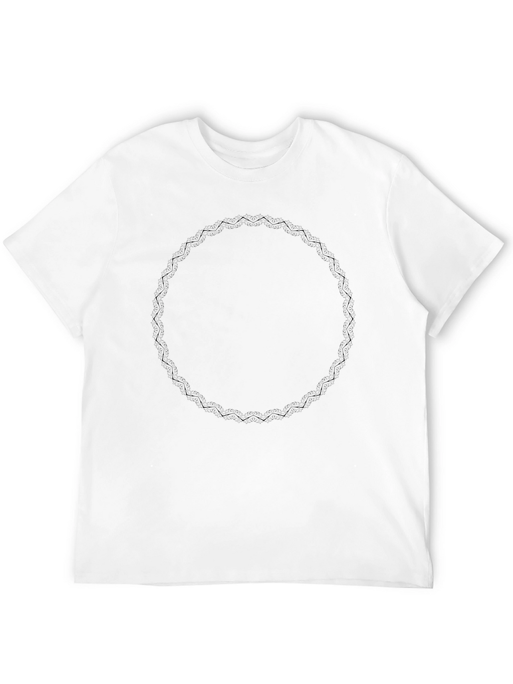 Mens Black Graphic Tee - Circular Pattern