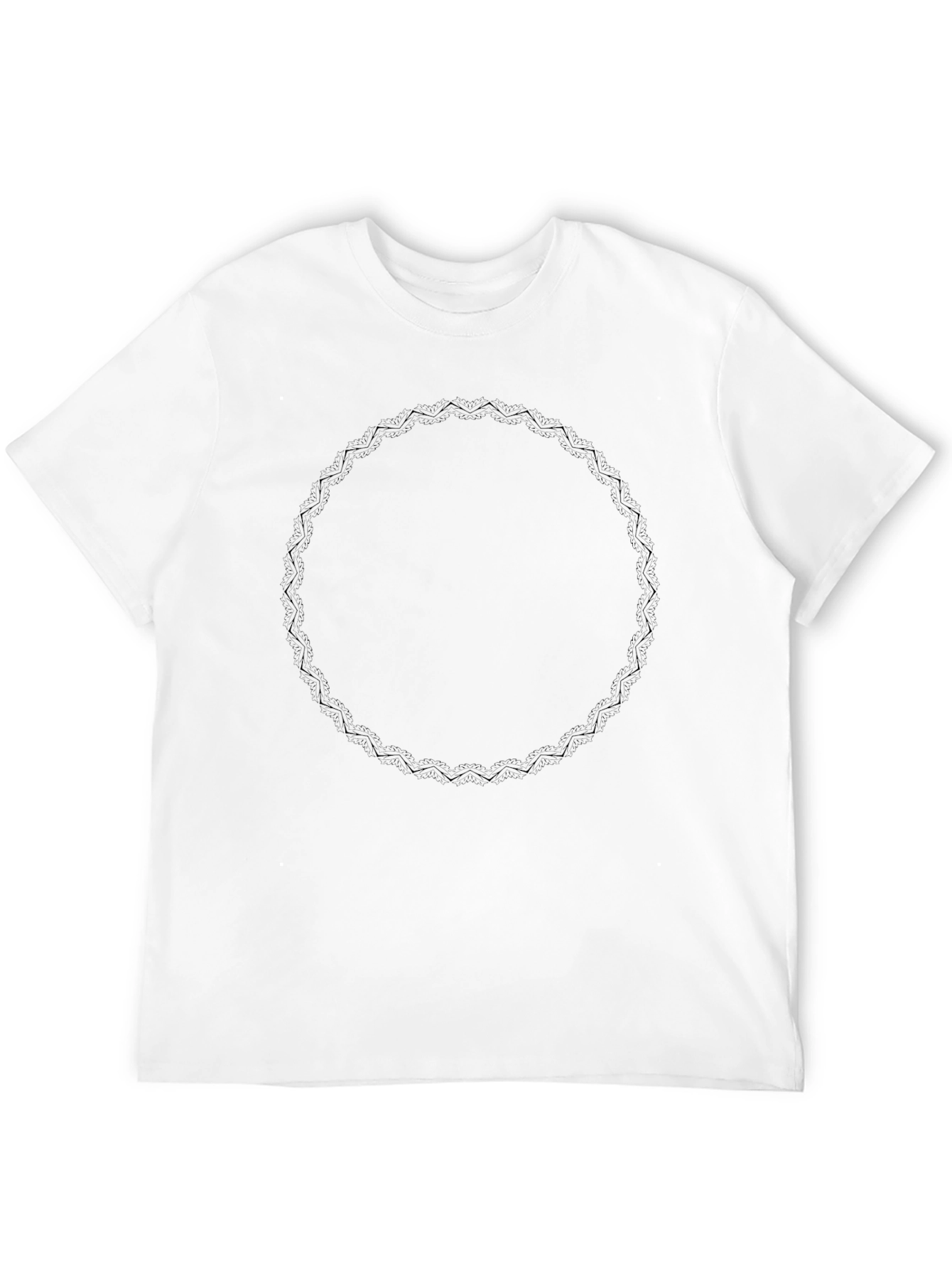 Mens Black Graphic Tee - Circular Pattern