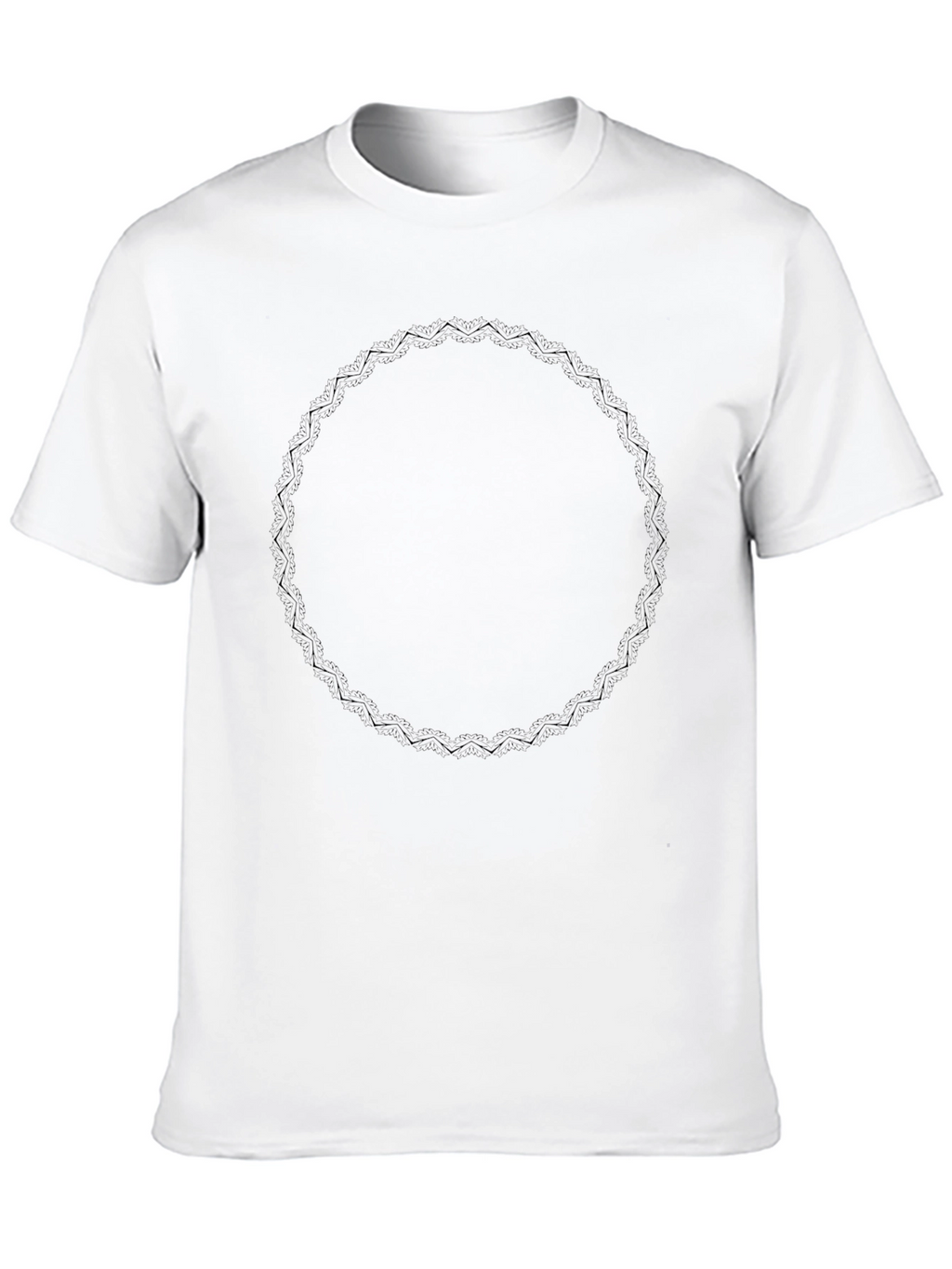 Mens Black Graphic Tee - Circular Pattern