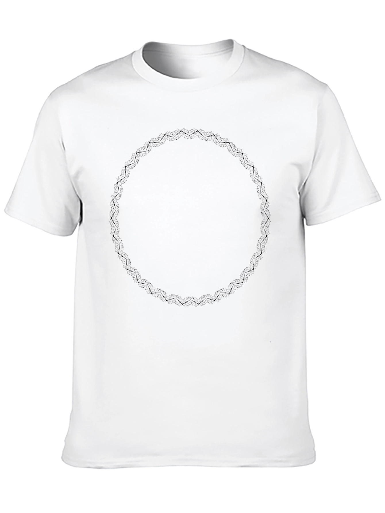 Mens Black Graphic Tee - Circular Pattern