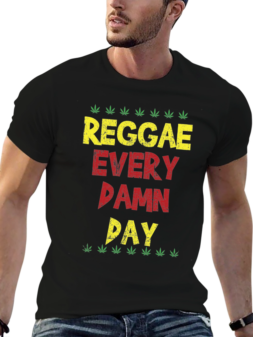 Reggae Every Damn Day T-Shirt - Casual Graphic Tee
