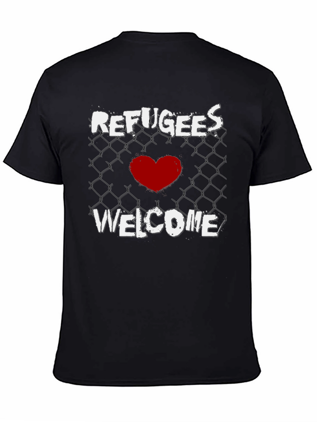 Refugees Welcome Graphic Tee - Black
