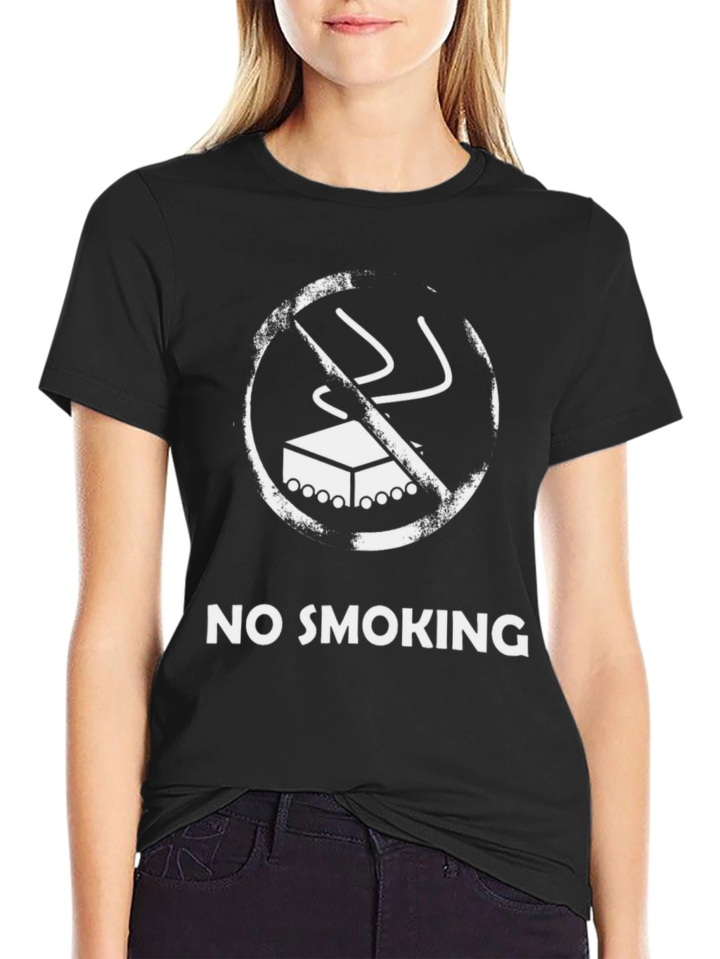 No Smoking Graphic Tee - Black Cotton T-Shirt