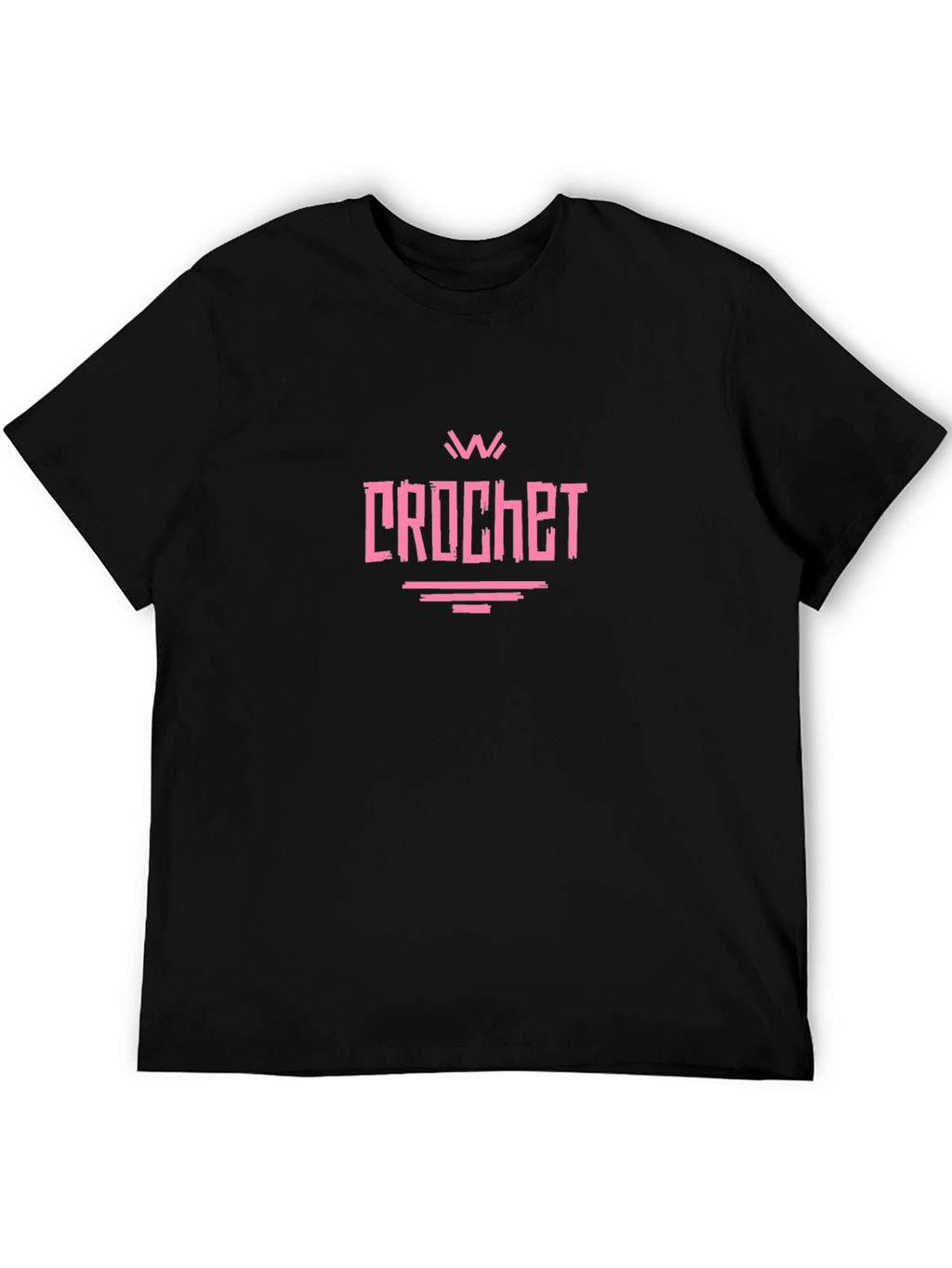 Crochet Graphic Tee - Black Cotton T-Shirt