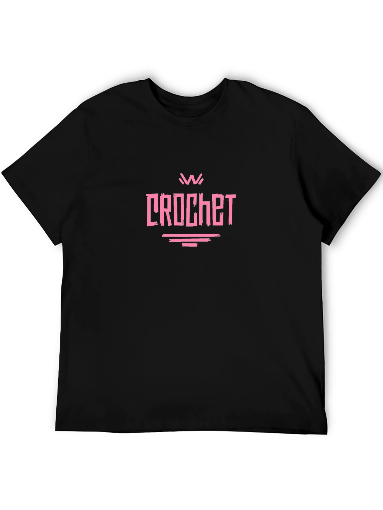 Crochet Graphic Tee - Black Cotton T-Shirt