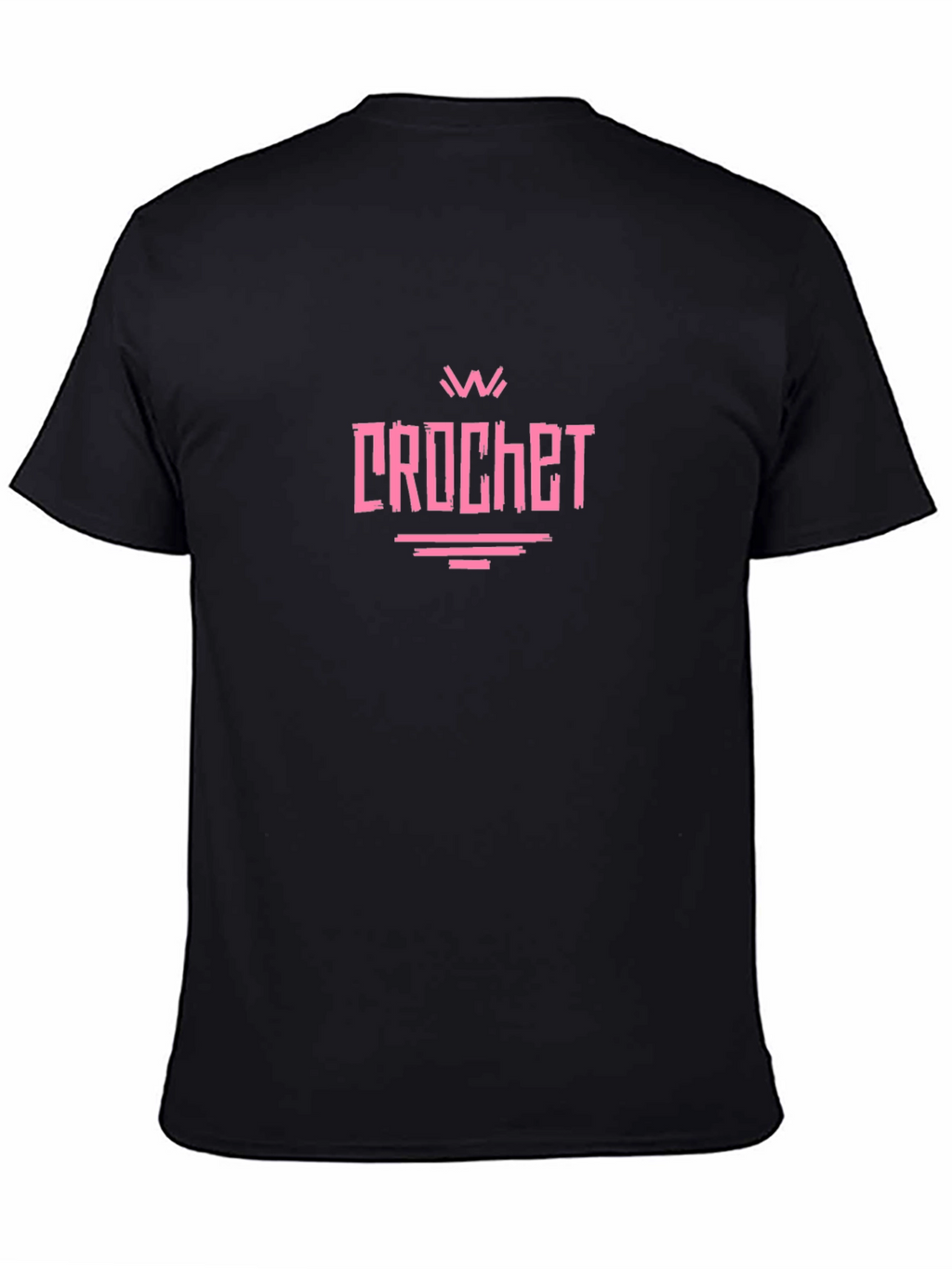 Crochet Graphic Tee - Black Cotton T-Shirt