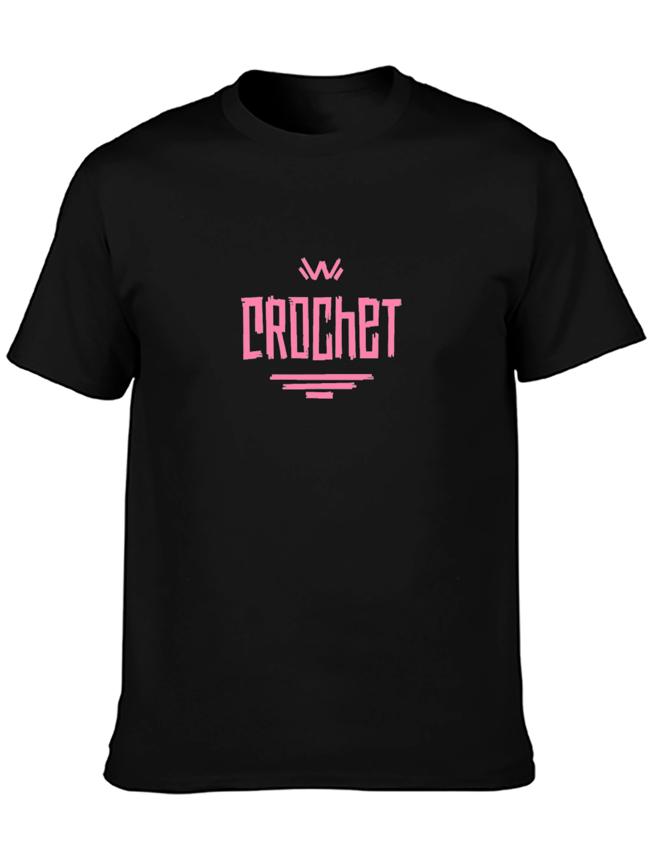 Crochet Graphic Tee - Black Cotton T-Shirt