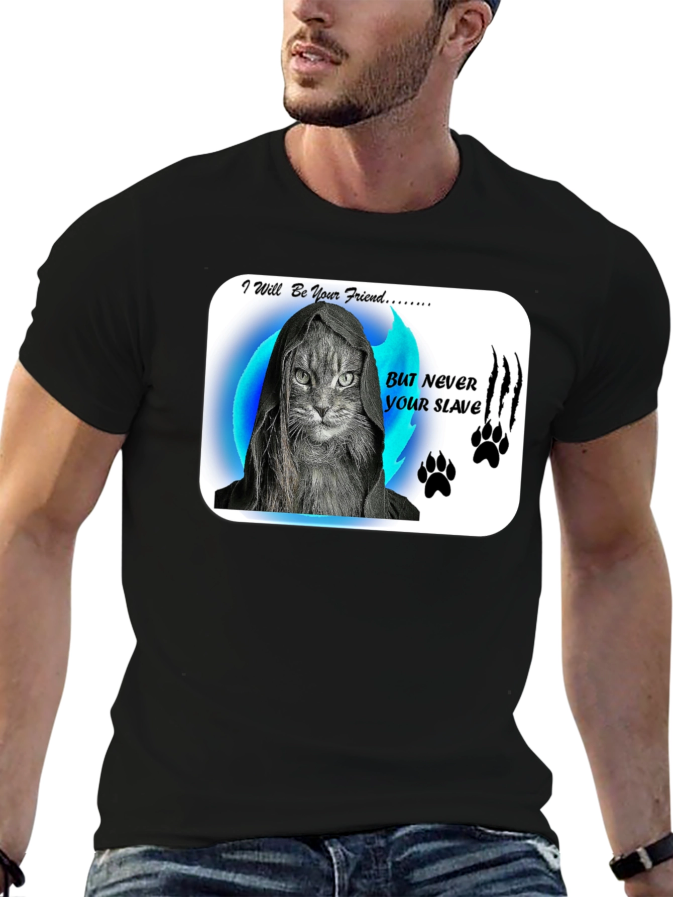 Friend Not Slave Cat T-Shirt