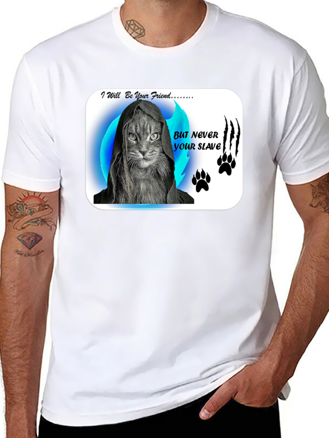 Friend Not Slave Cat T-Shirt