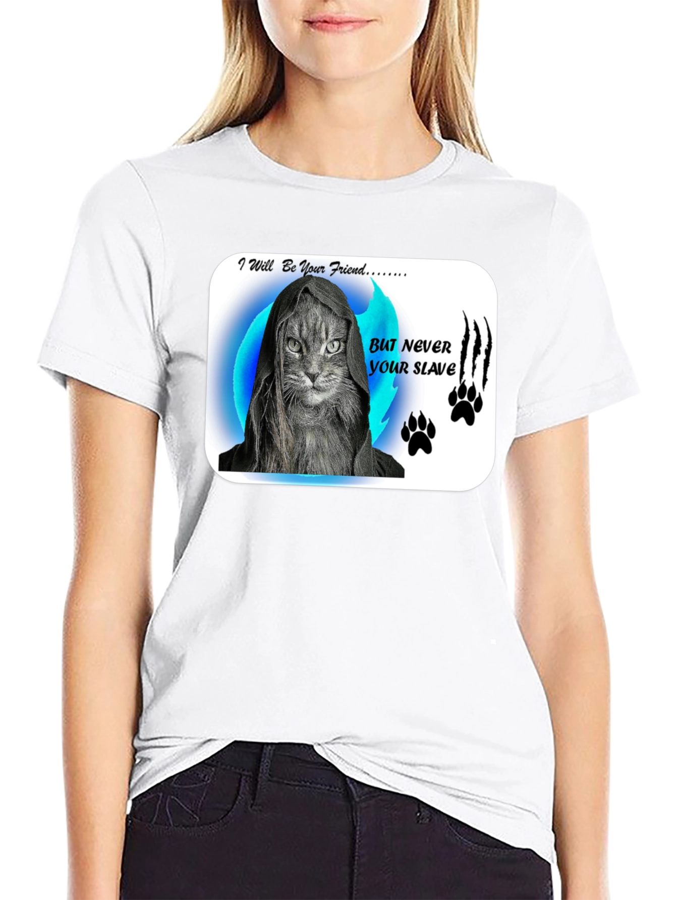 Friend Not Slave Cat T-Shirt
