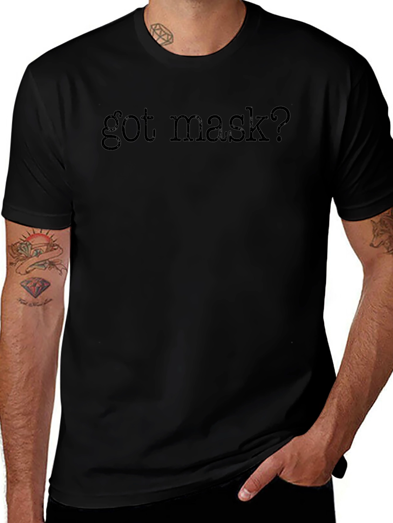 Got Mask? Novelty Graphic T-Shirt - Black