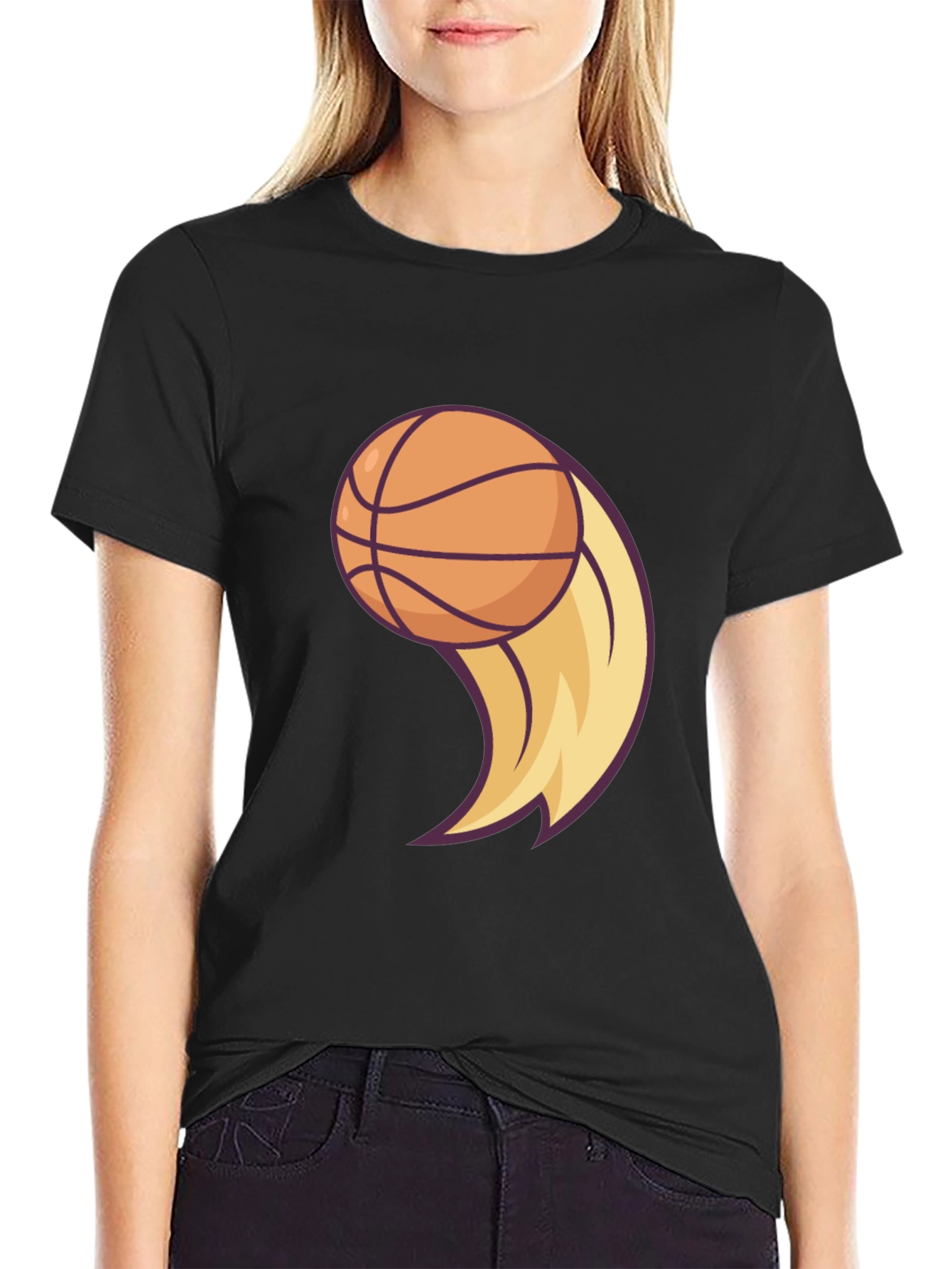 Basketball Flame Graphic Tee - Cool Sportswear