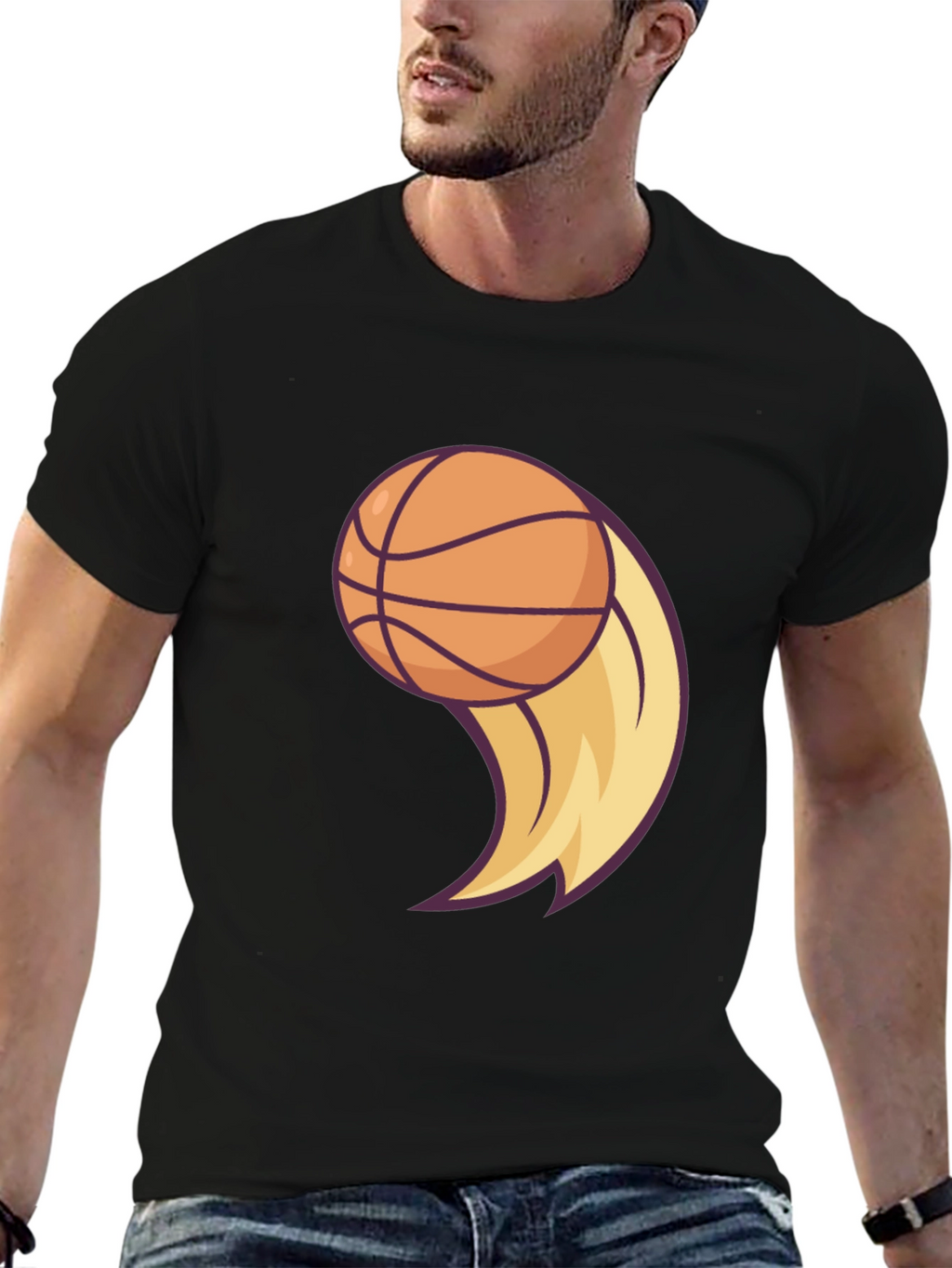 Basketball Flame Graphic Tee - Cool Sportswear
