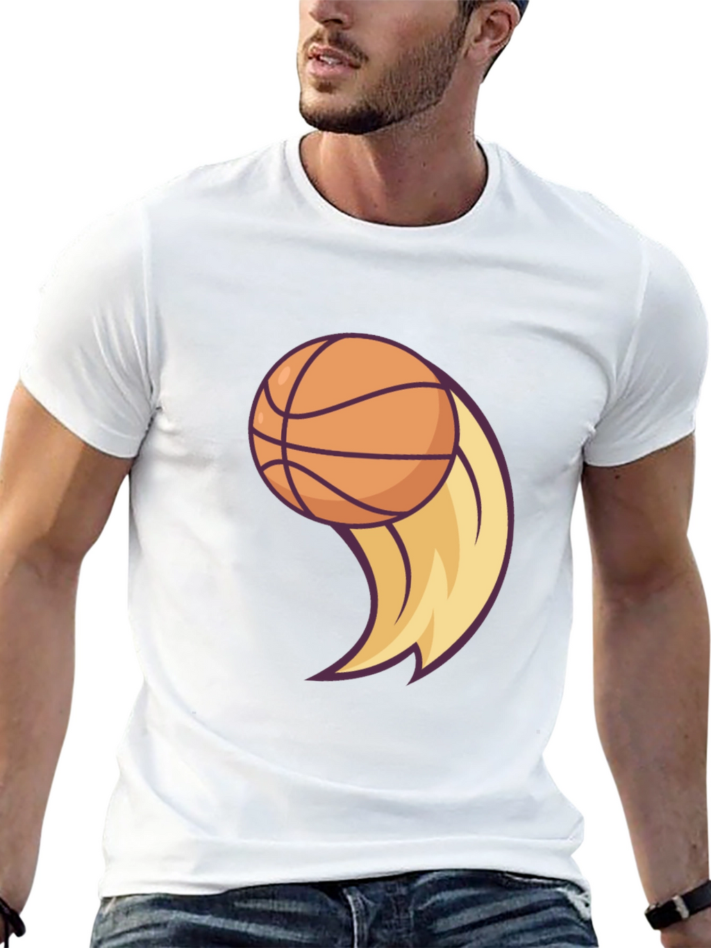 Basketball Flame Graphic Tee - Cool Sportswear