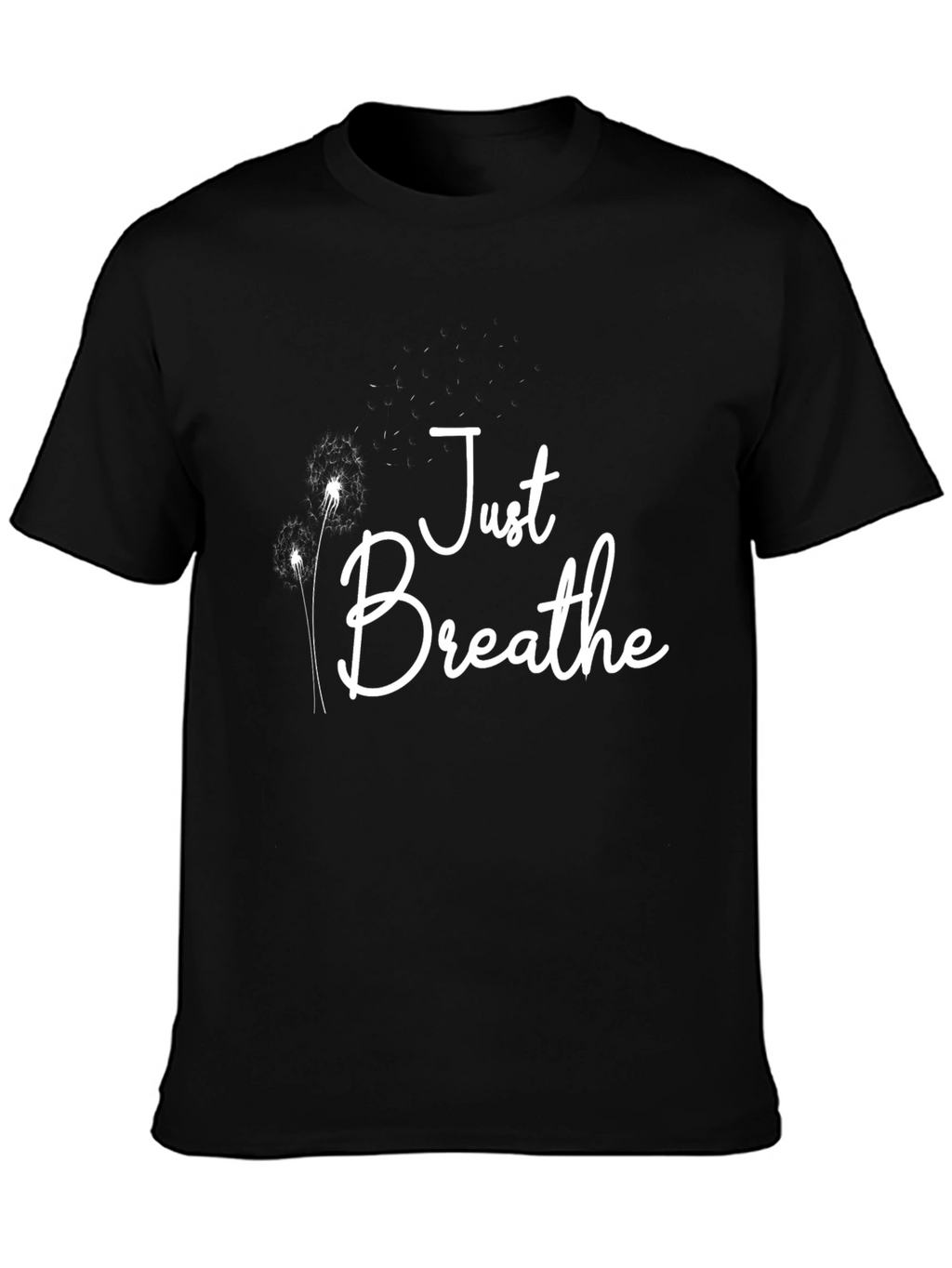 Just Breathe Graphic Tee - Black Cotton Blend