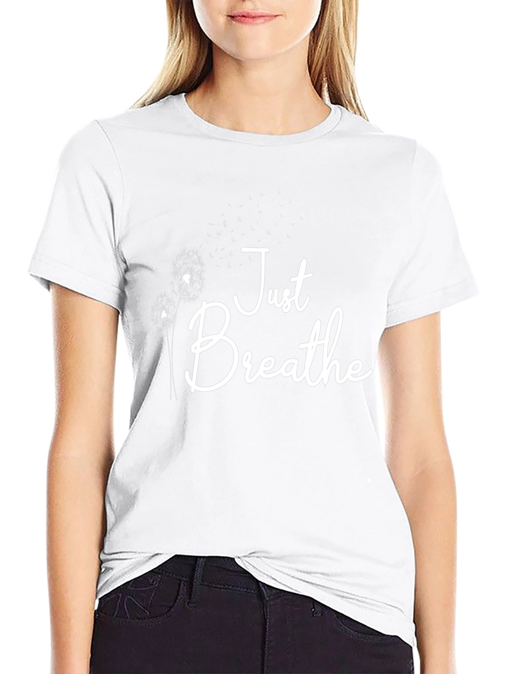 Just Breathe Graphic Tee - Black Cotton Blend