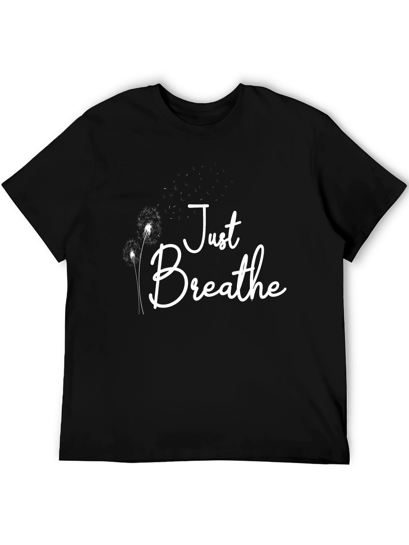 Just Breathe Graphic Tee - Black Cotton Blend