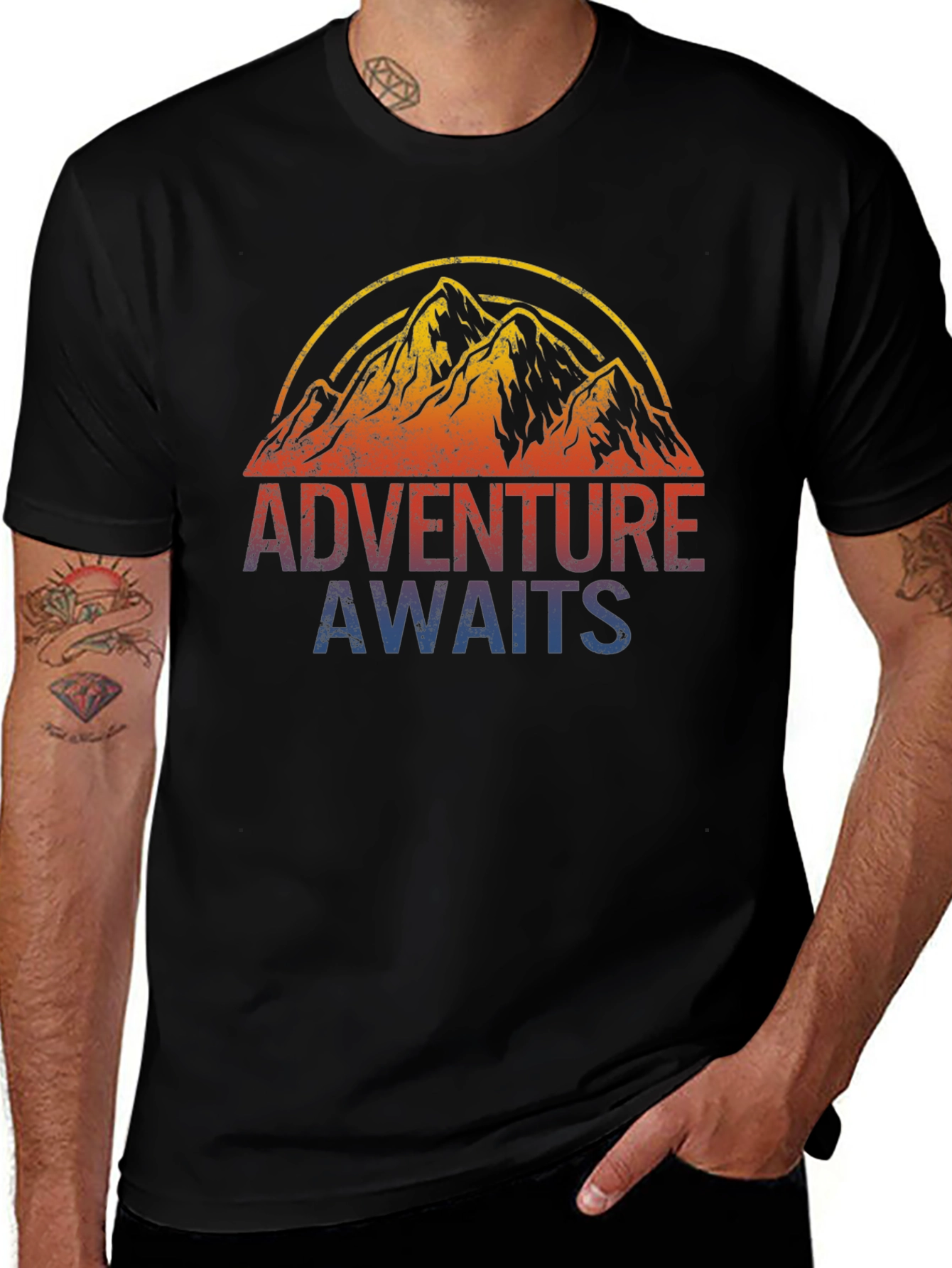Adventure Awaits Graphic Tee - Mountain Design
