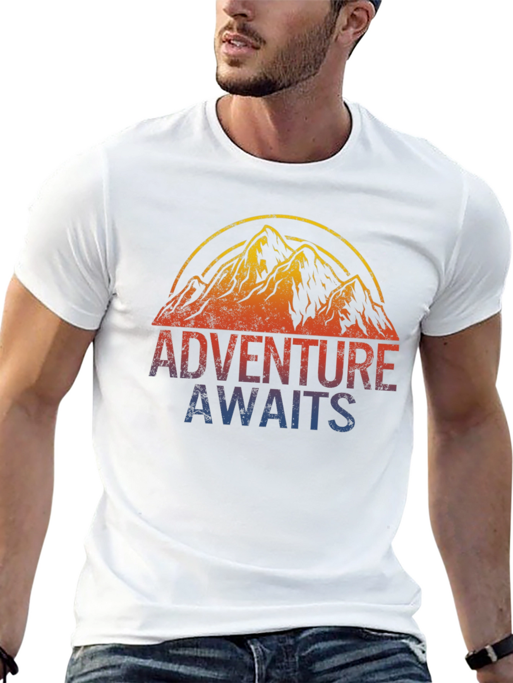 Adventure Awaits Graphic Tee - Mountain Design