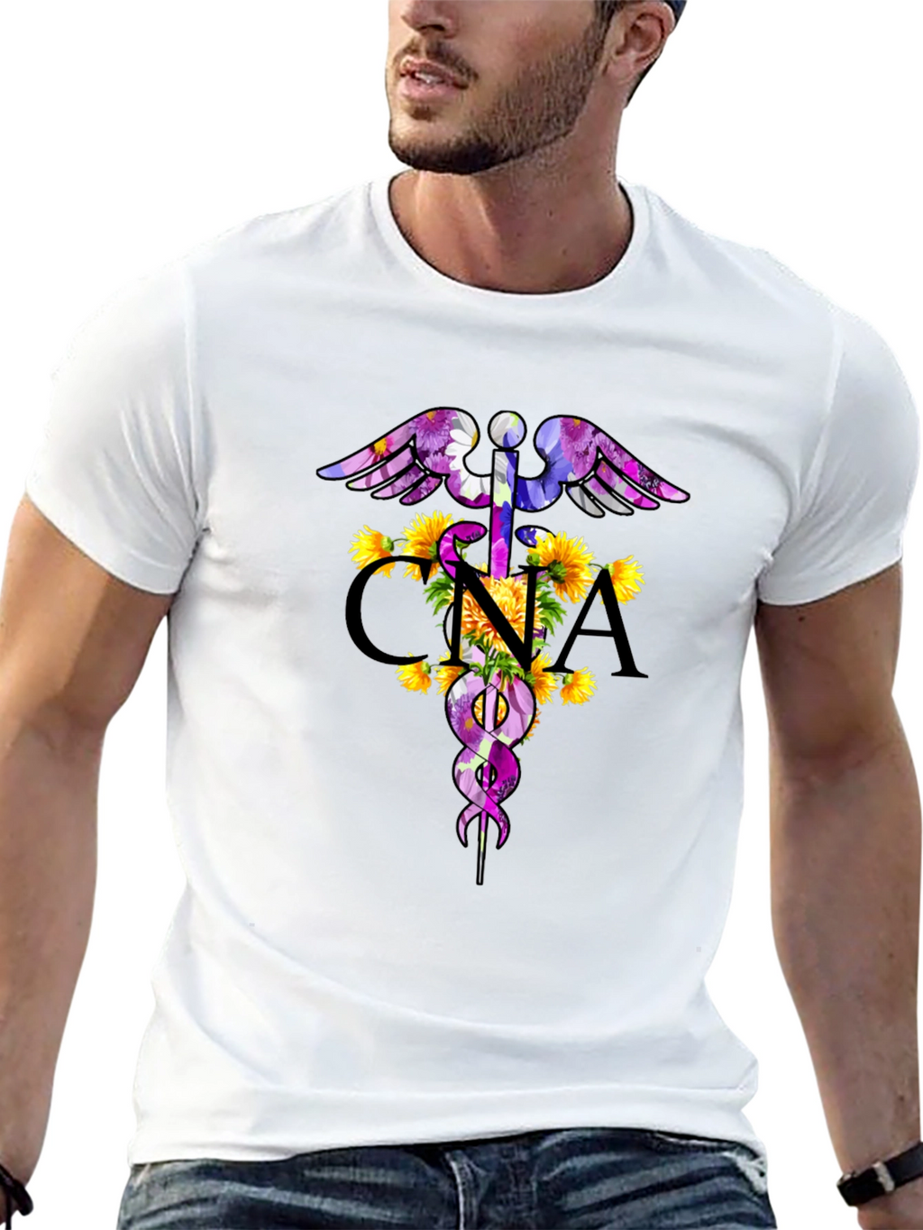 Floral CNA Caduceus T-Shirt
