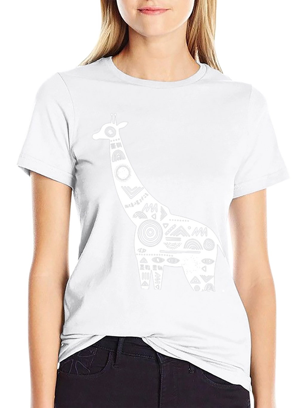 Giraffe Graphic Tee - Black Cotton