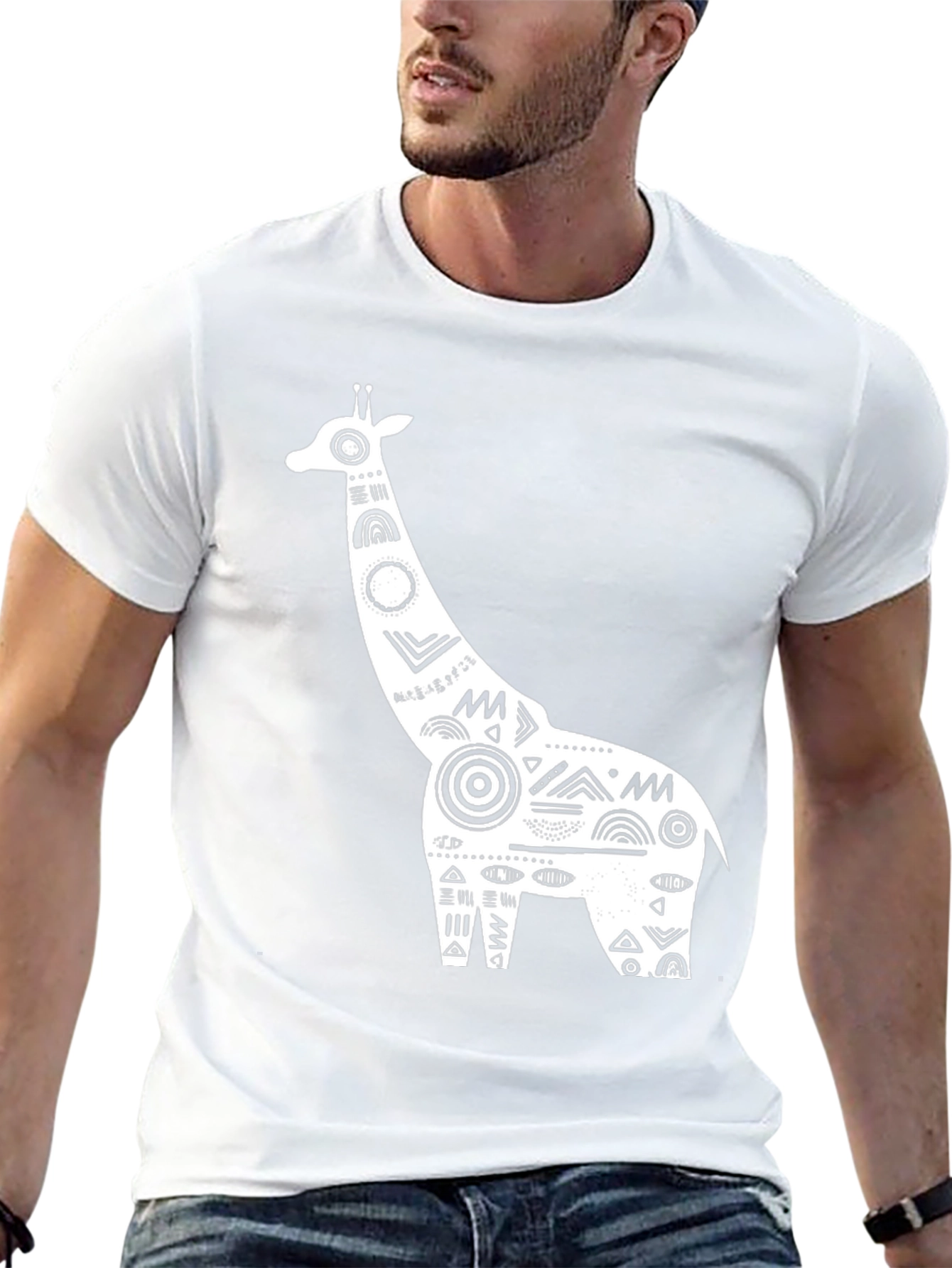 Giraffe Graphic Tee - Black Cotton