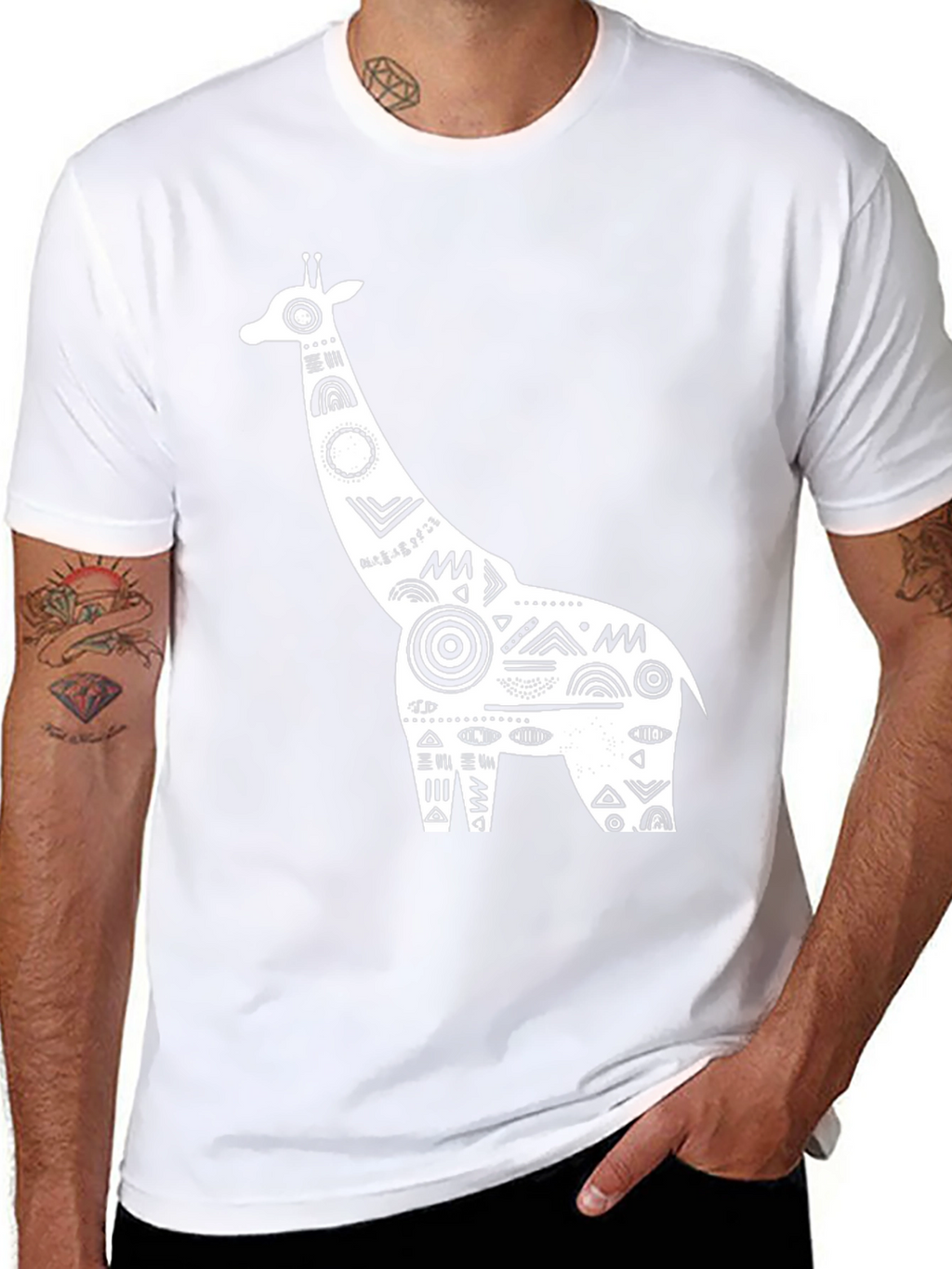 Giraffe Graphic Tee - Black Cotton