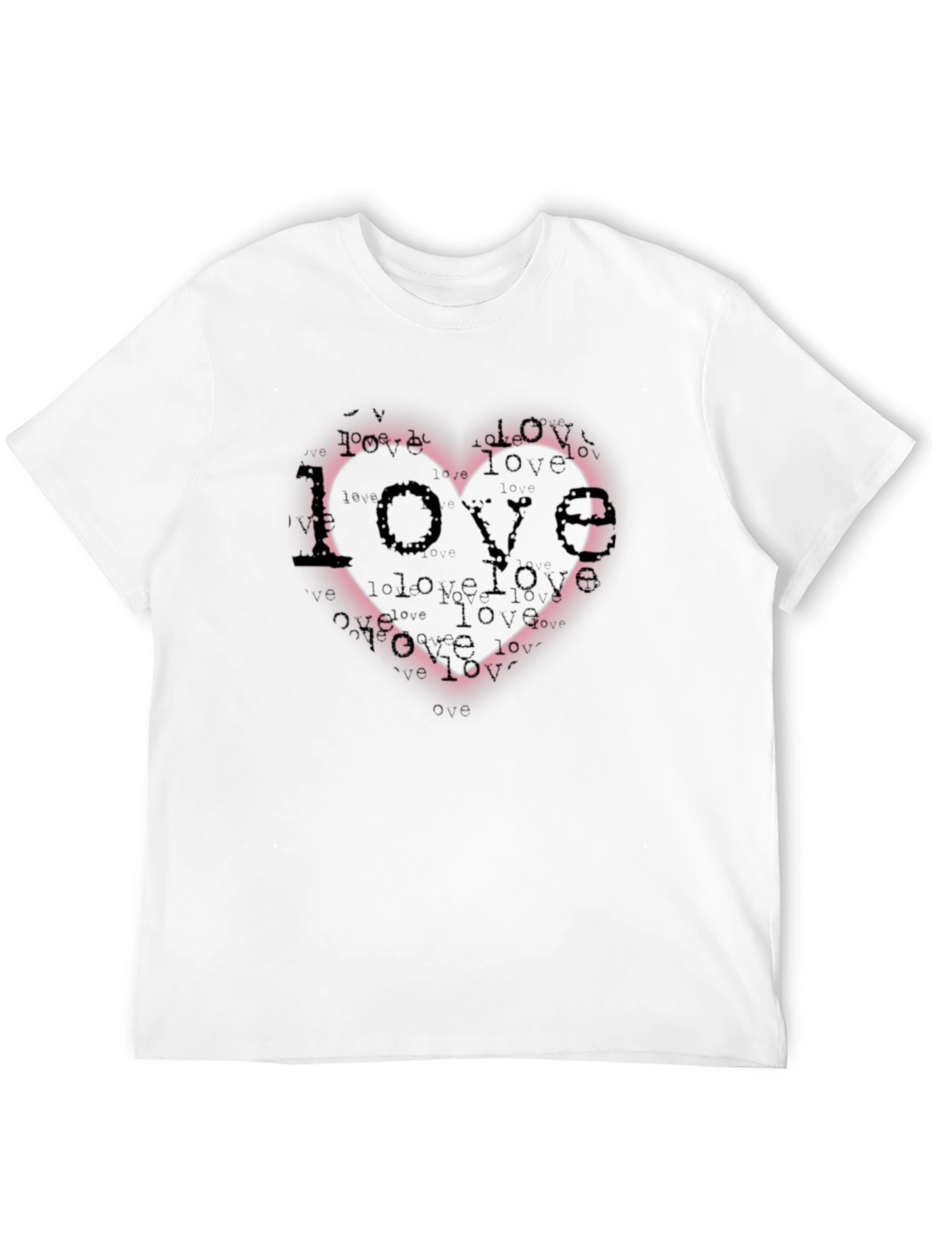 Love Heart Graphic Print Black T-Shirt