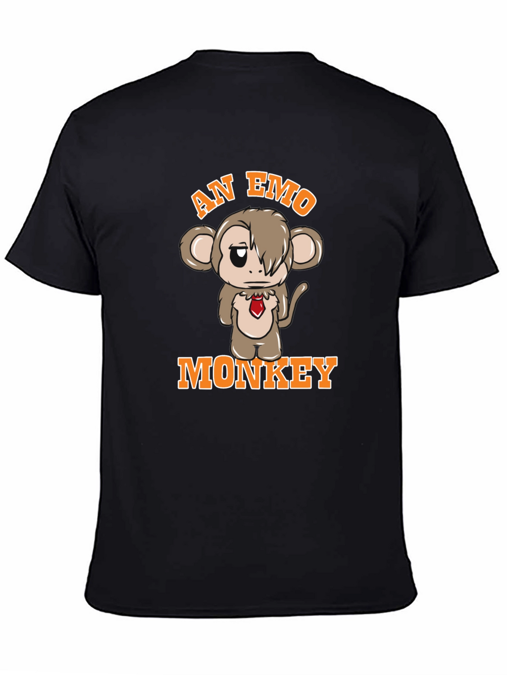 Emo Monkey Graphic Tee - Unisex Black T-Shirt