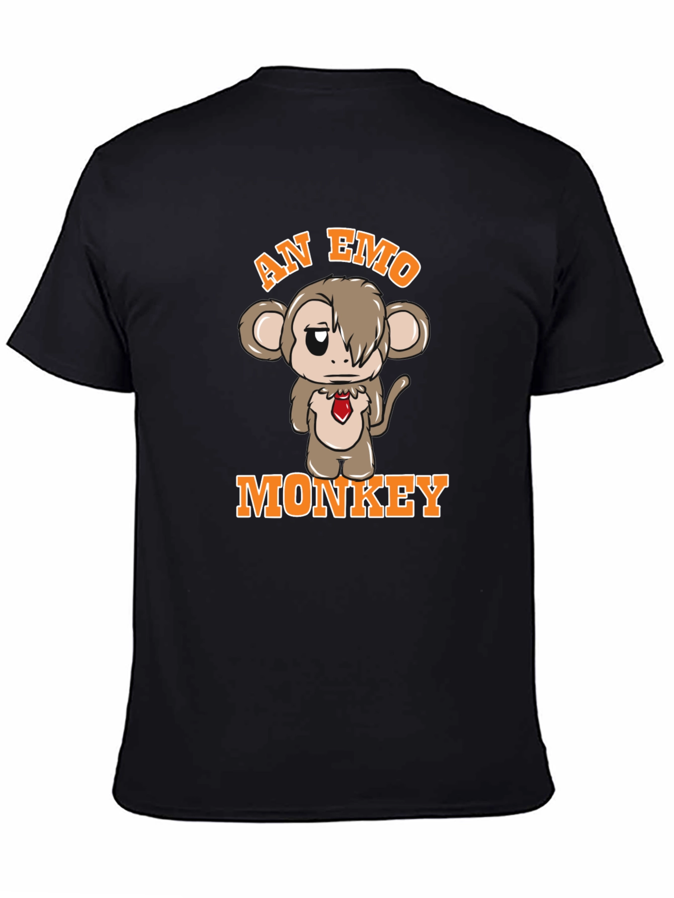Emo Monkey Graphic Tee - Unisex Black T-Shirt
