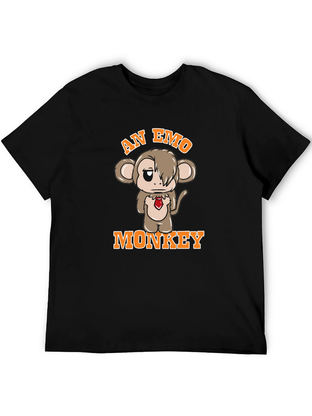 Emo Monkey Graphic Tee - Unisex Black T-Shirt