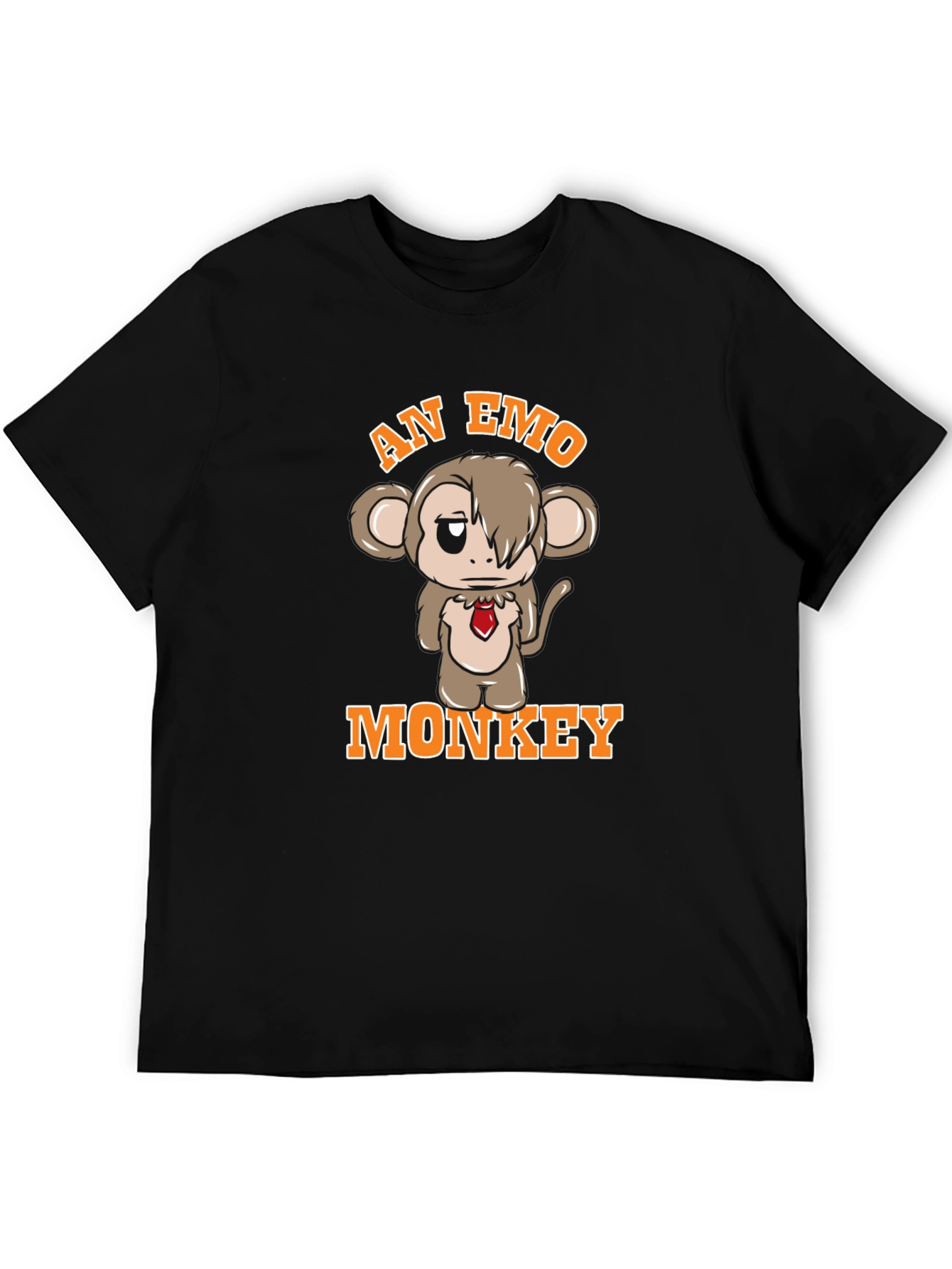 Emo Monkey Graphic Tee - Unisex Black T-Shirt